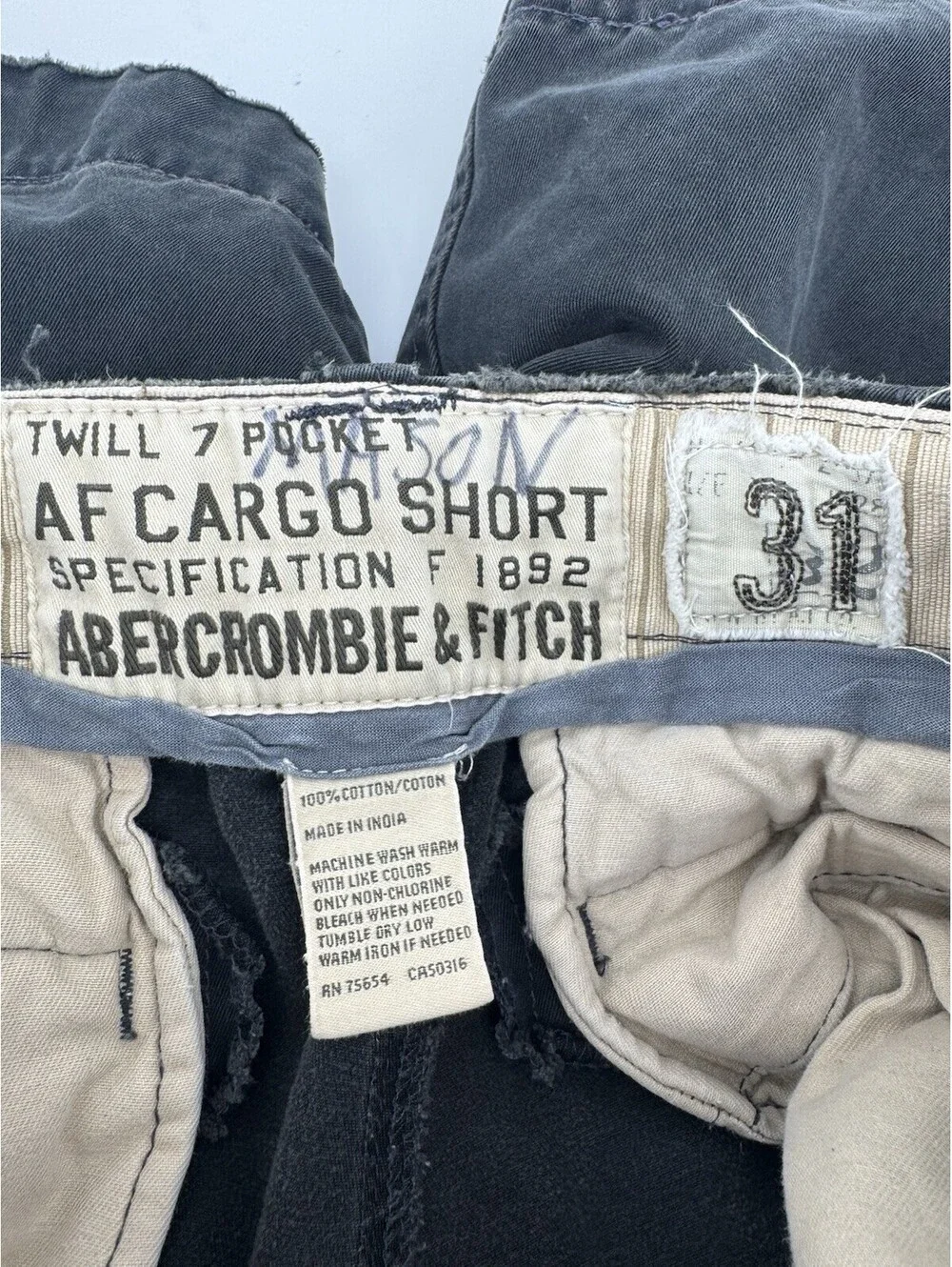 Vintage Y2K Abercrombie Cargo Shorts Twill 7 Pocket Size 31